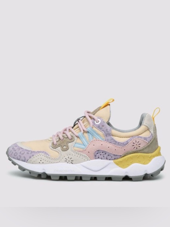 Flower Mountain Shoes - NWT Flower Mountain YAMANO 3 WOMAN Suede and fabric sneakers Lilac-Salmon-Pink
